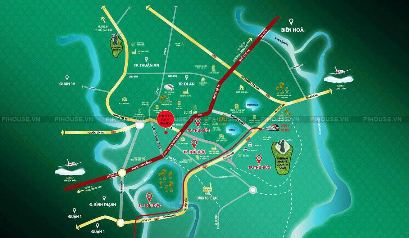 Vị trí dự án căn hộ Picity Sky Park